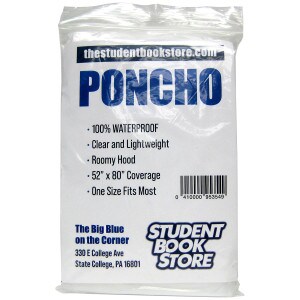 poncho lightweight clear in Student Book Store packaging